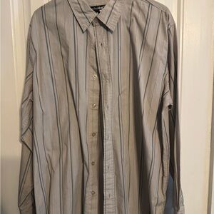 Anchor Blue Men's Gray Striped Button-Down Shirt